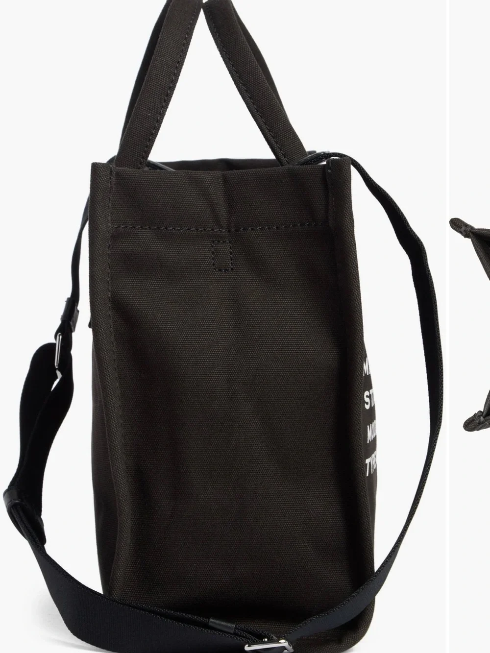 Marc Jacobs Standard Supply Canvas Tote Crossbody Strap Medium (Black)